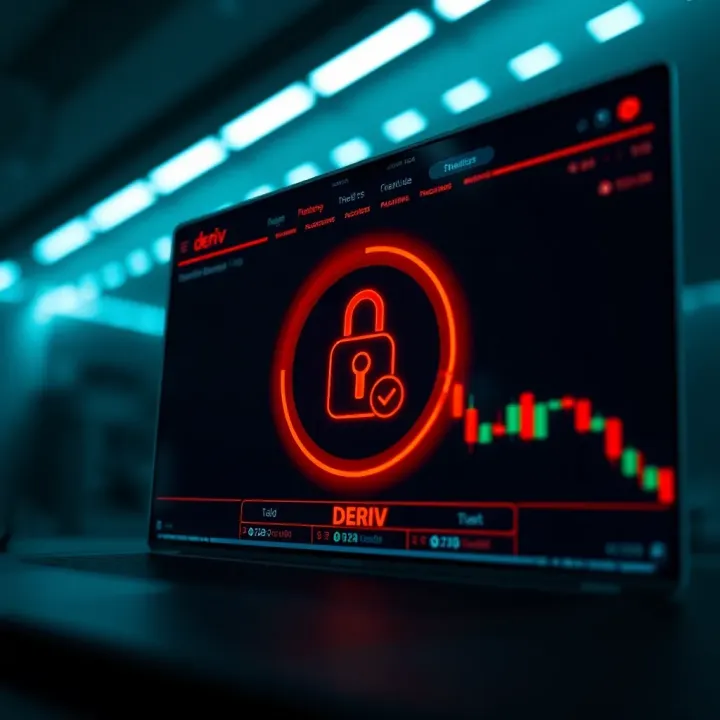 Secure Verification and Account Security on Deriv Illustration of secure login and identity verification on Deriv trading platform