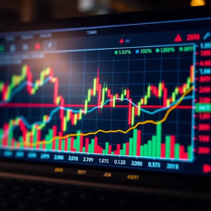 Graph showing synthetic index price movements with trading indicators