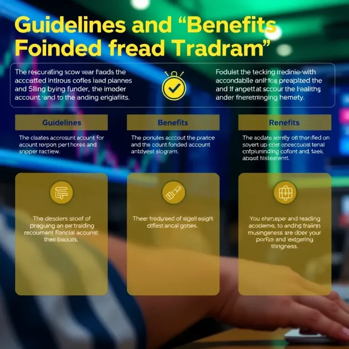 Conceptual graphic showing key guidelines and benefits for traders participating in a funded account initiative