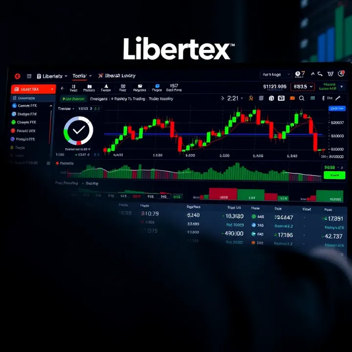 Dashboard interface showcasing Libertex trading platform tools and market options