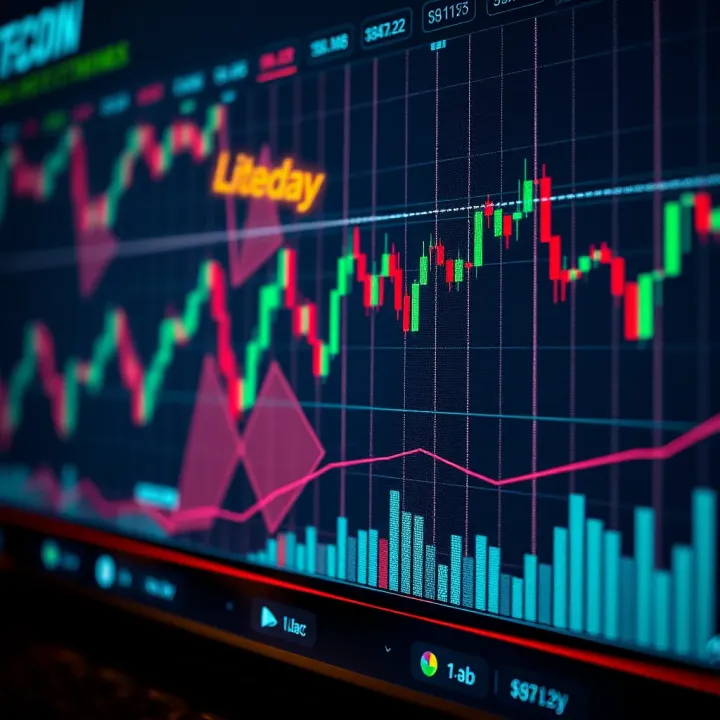 Litecoin Price Trends and Market Analysis Digital chart showing Litecoin price trends and market fluctuations