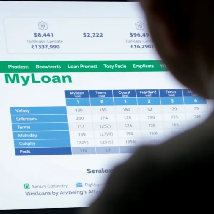 Comparison chart displaying different loan providers in South Africa highlighting MyLoan's terms and fees