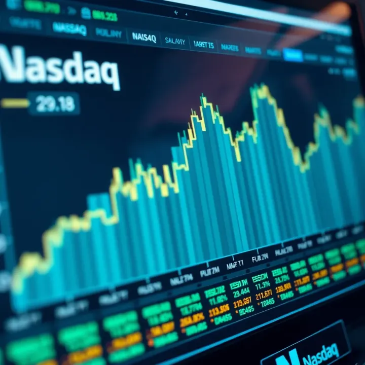 Chart depicting recent performance of leading US technology companies listed on Nasdaq