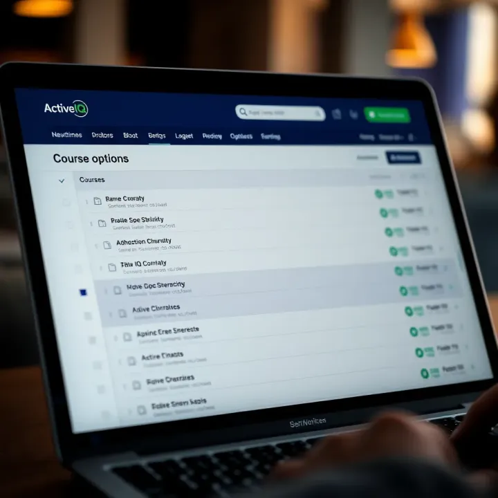 List of available courses displayed on the Active IQ Academy interface