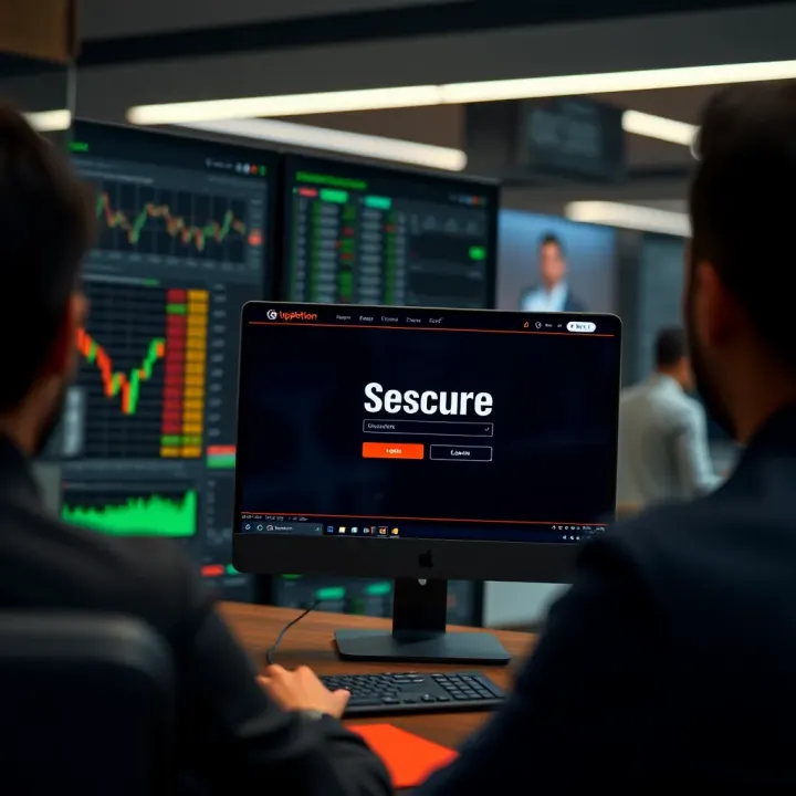 Secure login interface of IQ Option platform for South African traders