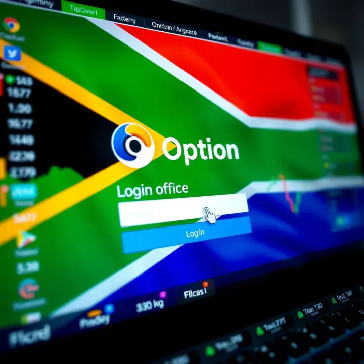 Secure login interface on digital trading platform with South African flag colors