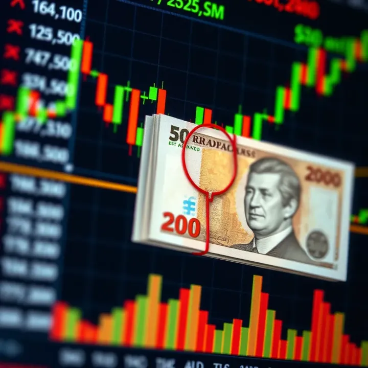 Chart depicting foreign exchange currency pairs with South African Rand highlighted