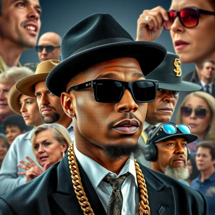 Collage of entertainment and business icons representing Ref Wayne's diversified income sources