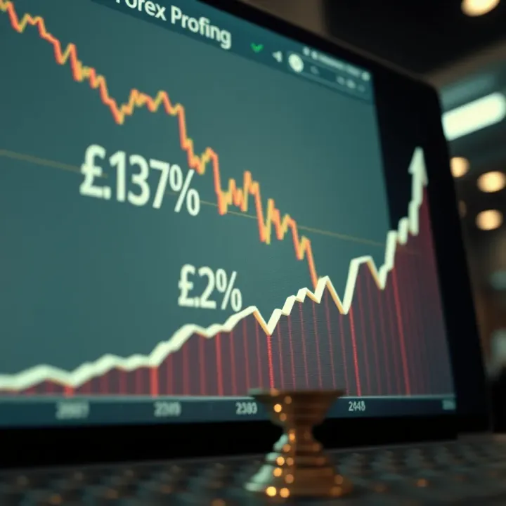 Graph showing upward trend in forex trading profits over time