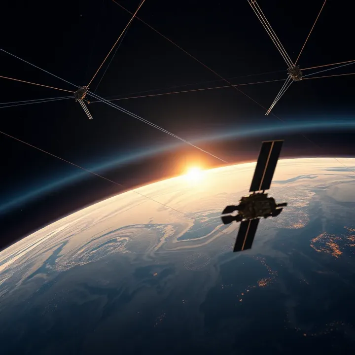 Satellite constellation orbiting Earth representing SpaceX's influence on global connectivity