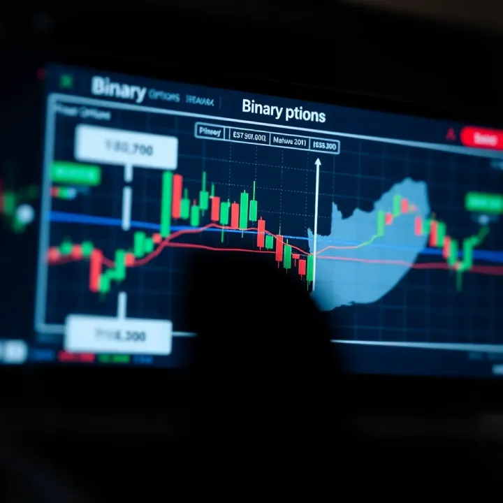 Diagram illustrating how binary options trading involves predicting asset price movements with fixed returns