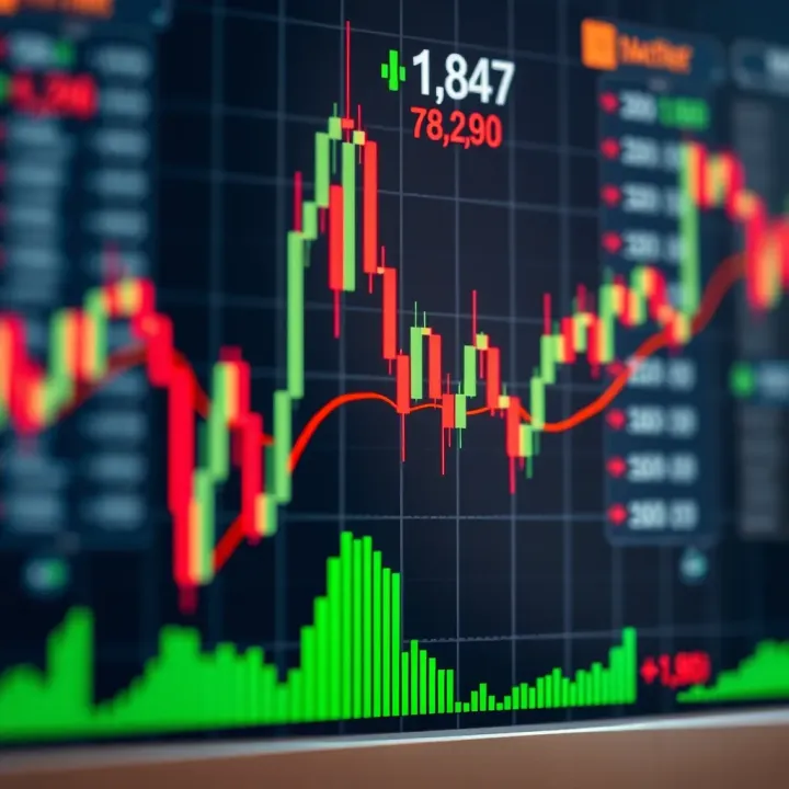 Visualization of financial market impact illustrating dynamic price movements and trading volume