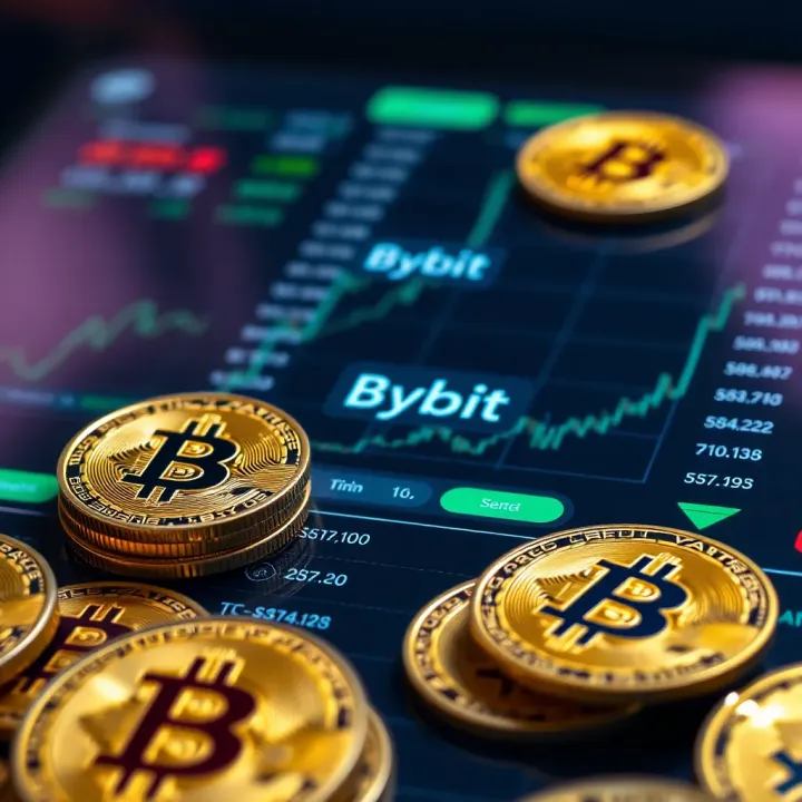 Cryptocurrency Wallet Interface with Bybit Platform Overview of cryptocurrency coins and digital wallet interface highlighting Bybit platform