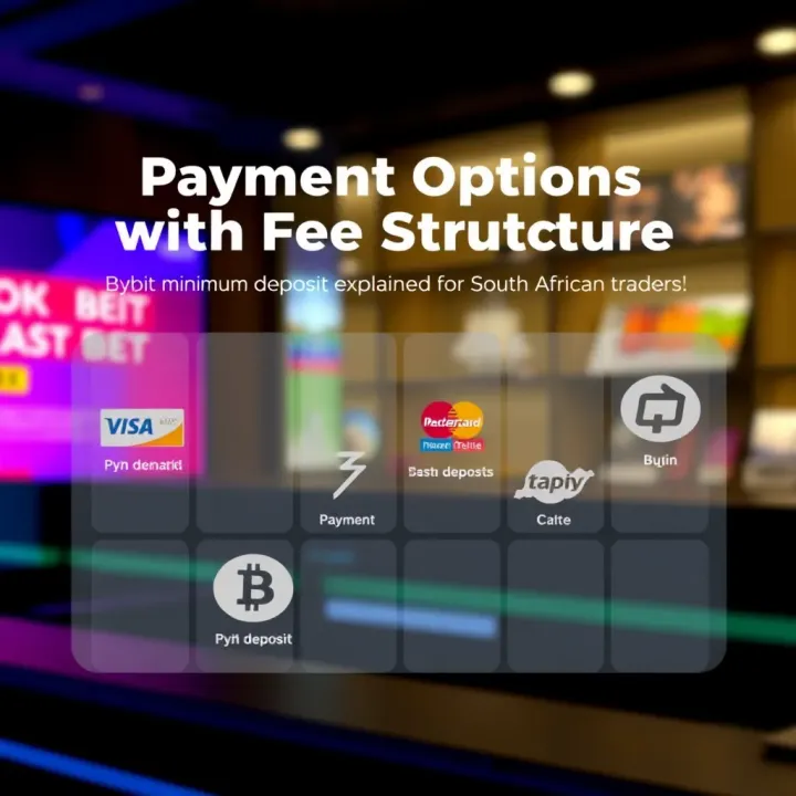 Graphic showing various payment methods and fee icons for crypto deposits related to South African traders