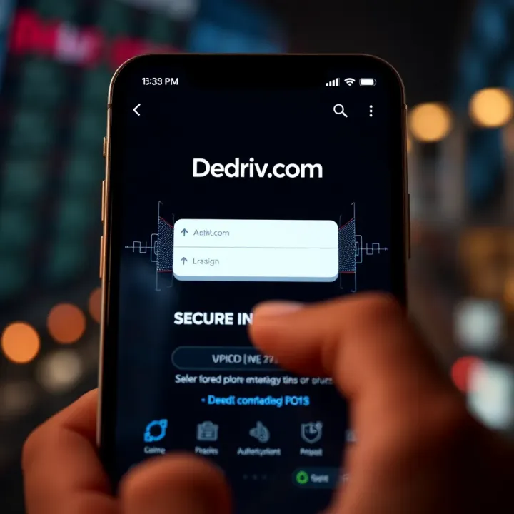Secure login screen showcasing authentication features and encryption technology of the Deriv.com app