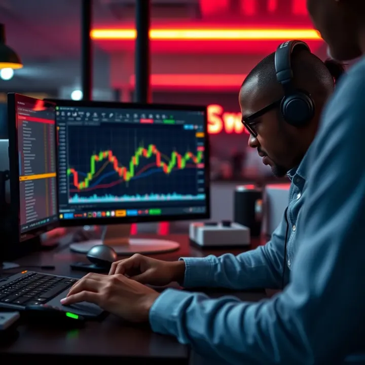 Illustration of secure online trading emphasizing safety features and local accessibility for South African traders