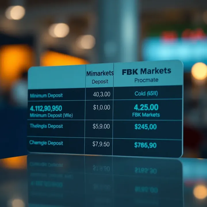 Chart showing various minimum deposit amounts accepted by FBK Markets compared to other South African brokers