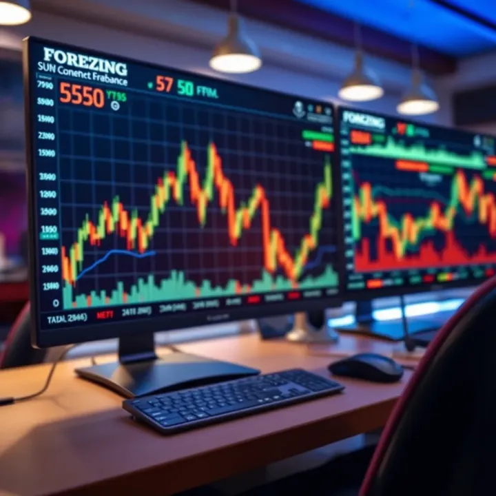 Graph displaying automated forex trading system analyzing currency market trends