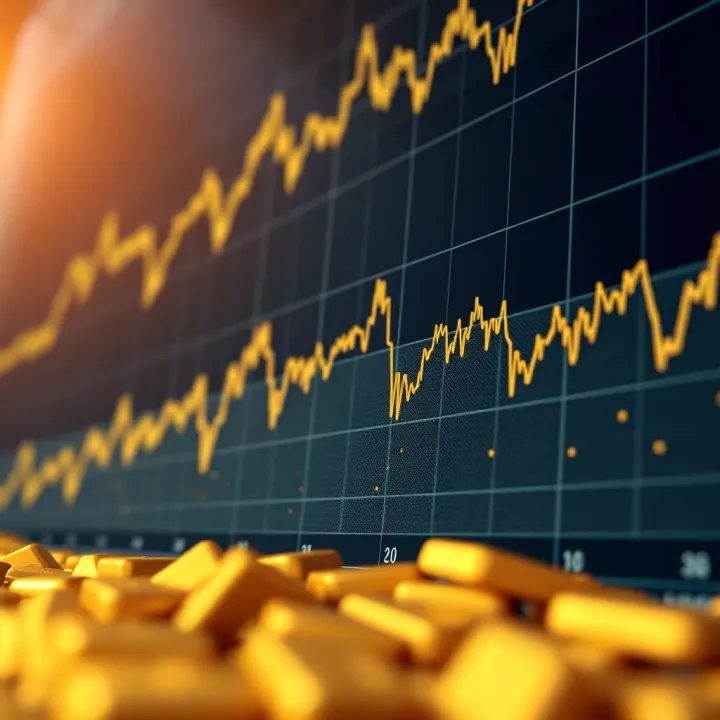 Graph illustrating fluctuations in gold prices influenced by local and global market factors