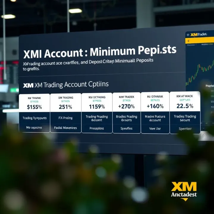 Visual representation of various XM trading account types with different features and deposit requirements