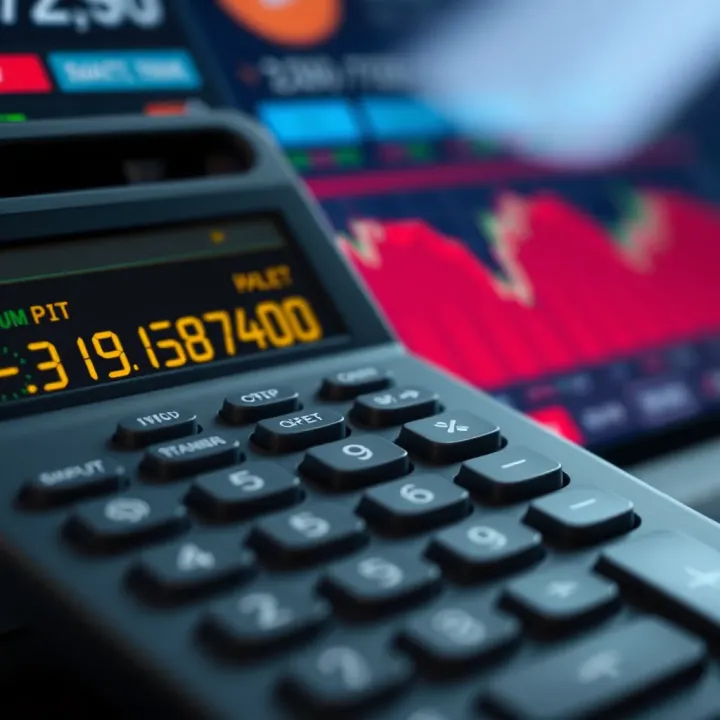 User interface of a pip calculator tool demonstrating input fields and calculated outputs