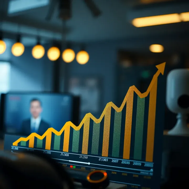 Graph showing rising profit margins and financial growth for a business