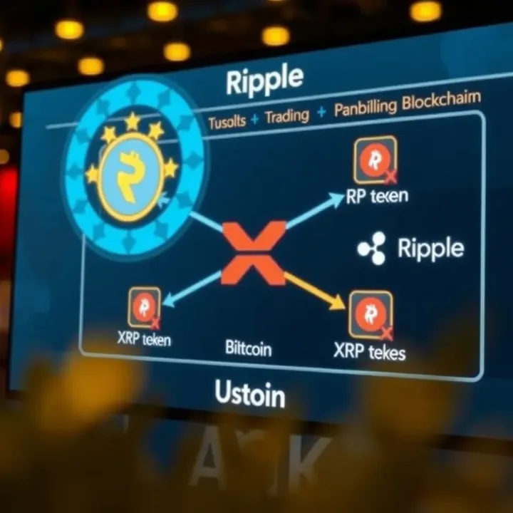 Diagram illustrating Ripple's blockchain network and XRP token integration