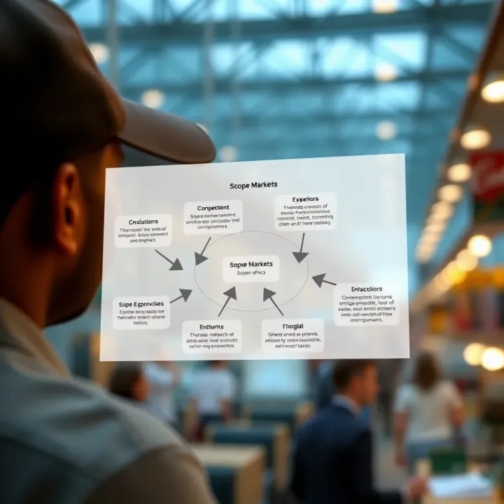 Diagram illustrating the flow and interaction of scope markets within different economic sectors