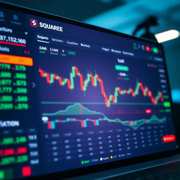 Dashboard view of Squared Financial trading platform displaying market charts and trading options