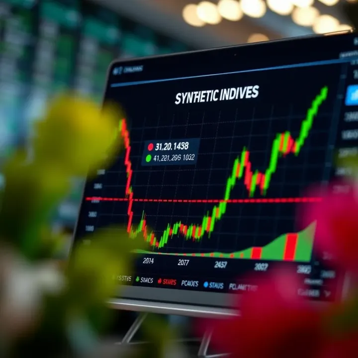 Graph showing the concept of synthetic indices with financial data visualization
