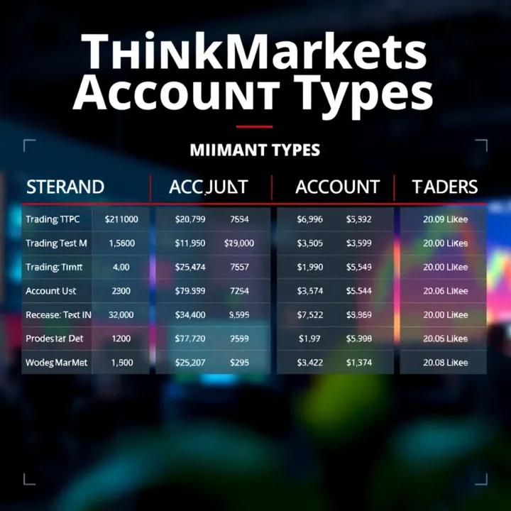 Visual representation of various account types available for traders at ThinkMarkets