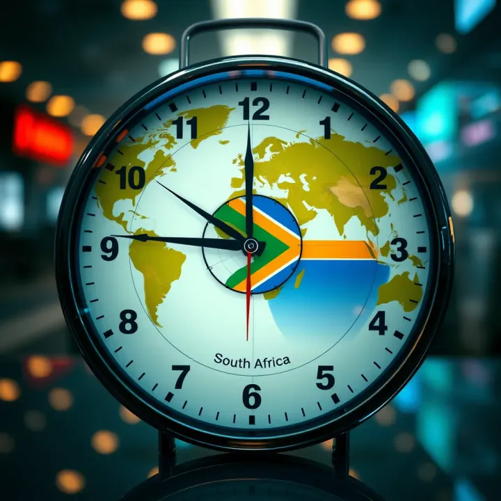Global trading sessions clock illustrating South African time zones and session overlaps